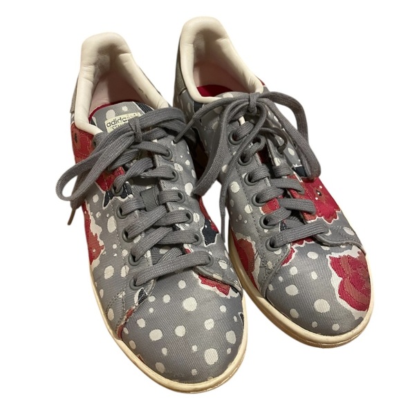 adidas Shoes - Adidas Stan Smith Floral Art Red and Gray Poppy Sneakers